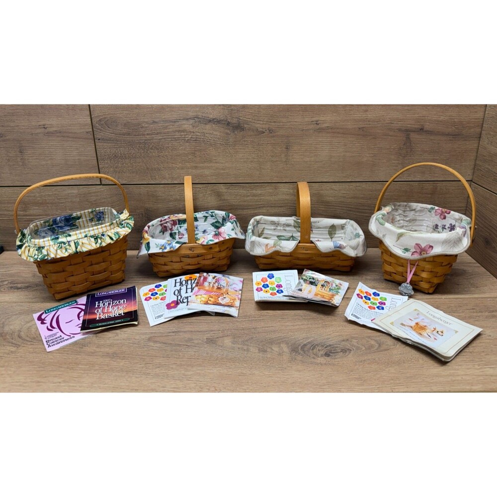Longaberger Horizon of Hope, American Cancer Society, Lot of 4 Baskets ‘98-2001